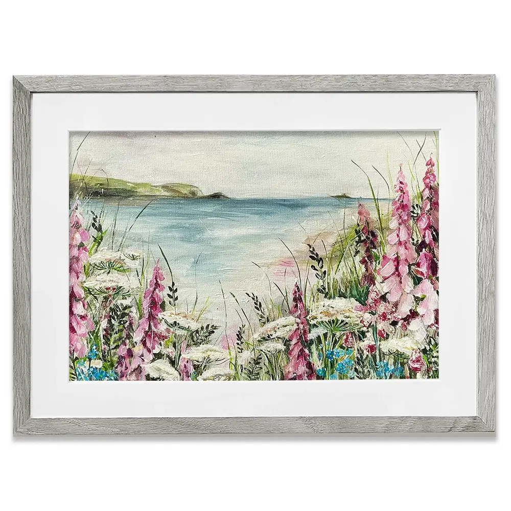 Pink Coastal Flowers 2 Framed Art Print Pink Coastal Flowers 2 Framed Art Print wall art product Nicola Jane Rowles