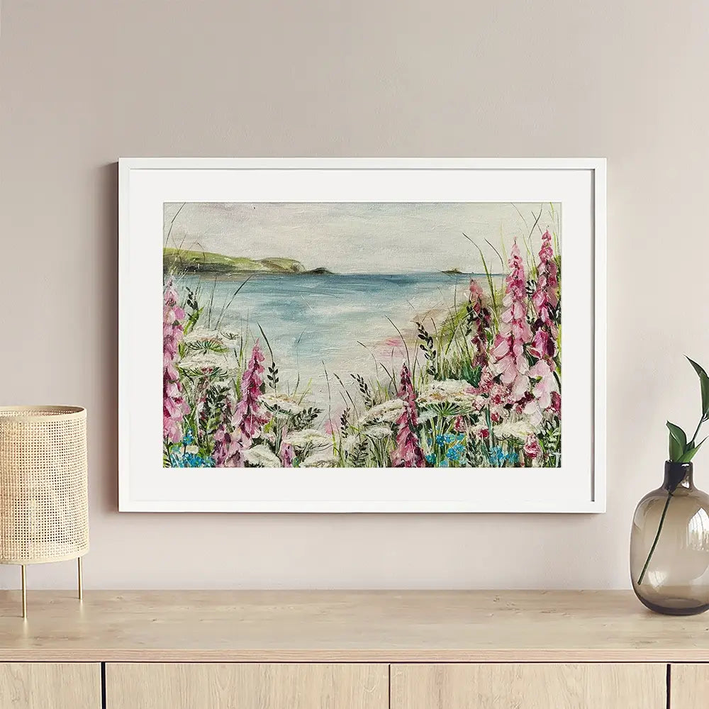 Pink Coastal Flowers 2 Framed Art Print Pink Coastal Flowers 2 Framed Art Print wall art product Nicola Jane Rowles