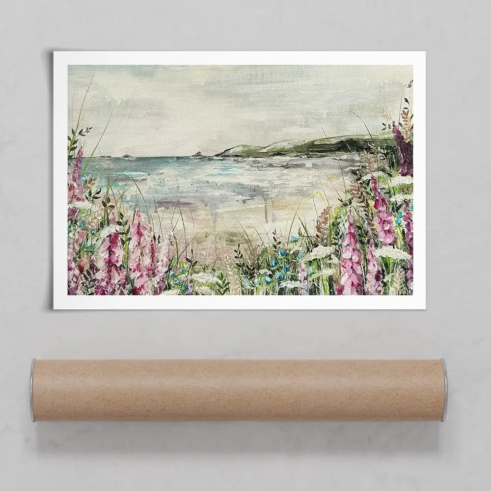 Pink Coastal Flowers Art Print Pink Coastal Flowers Art Print wall art product Nicola Jane Rowles
