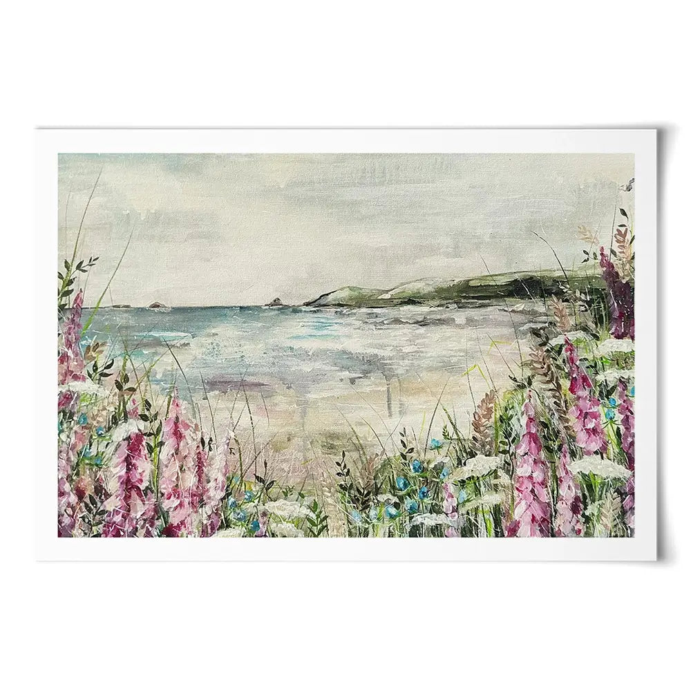 Pink Coastal Flowers Art Print Pink Coastal Flowers Art Print wall art product Nicola Jane Rowles
