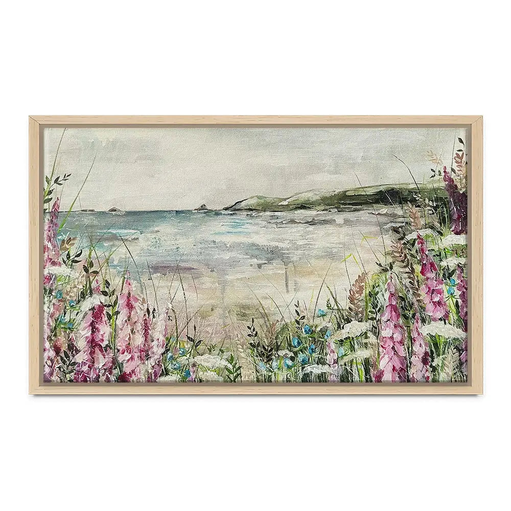 Pink Coastal Flowers Canvas Print Pink Coastal Flowers Canvas Print wall art product Nicola Jane Rowles