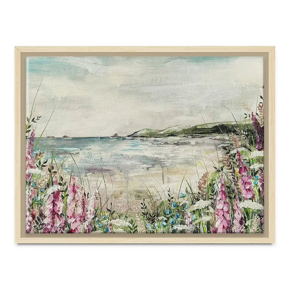 Pink Coastal Flowers Canvas Print Pink Coastal Flowers Canvas Print wall art product Nicola Jane Rowles
