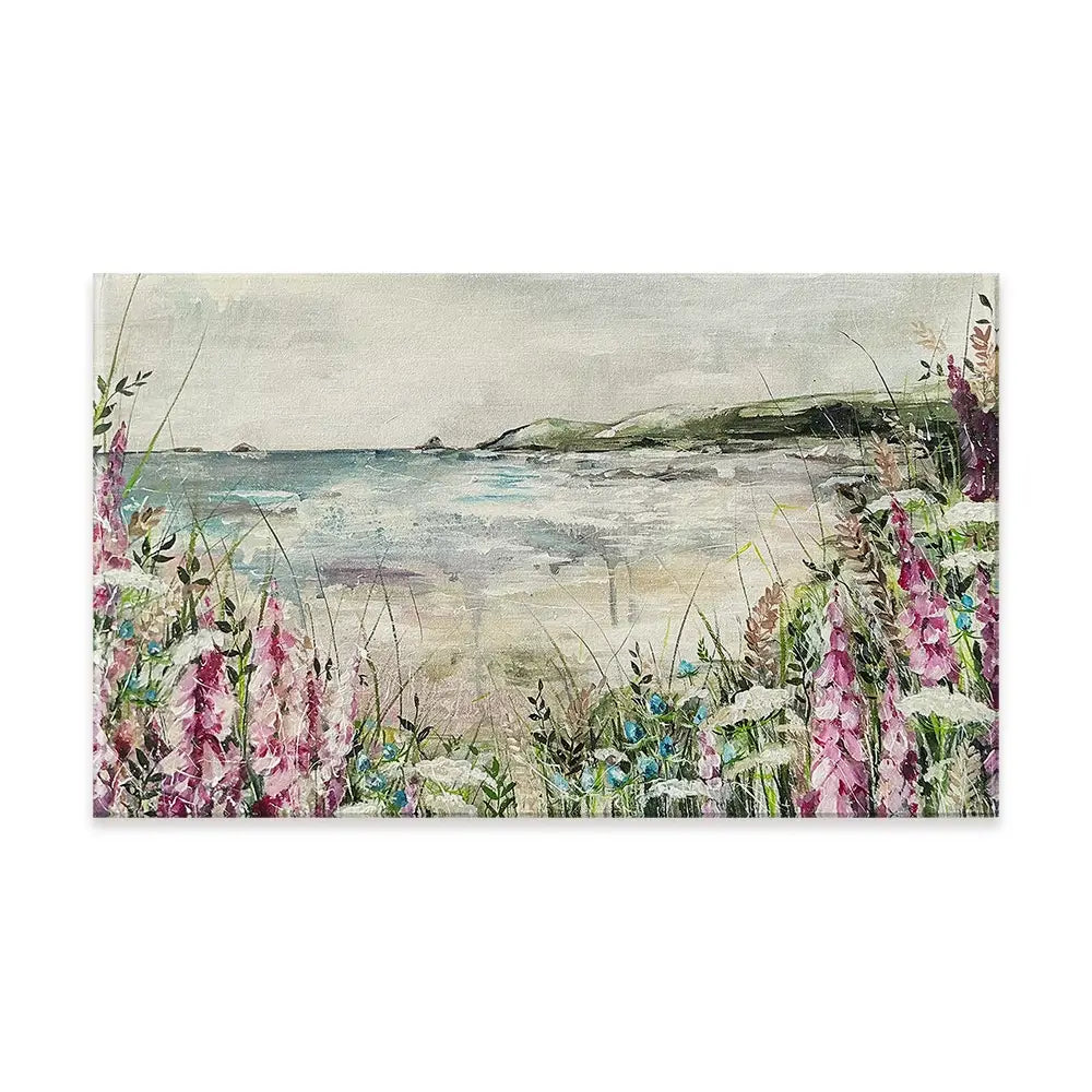 Pink Coastal Flowers Canvas Print Pink Coastal Flowers Canvas Print wall art product Nicola Jane Rowles