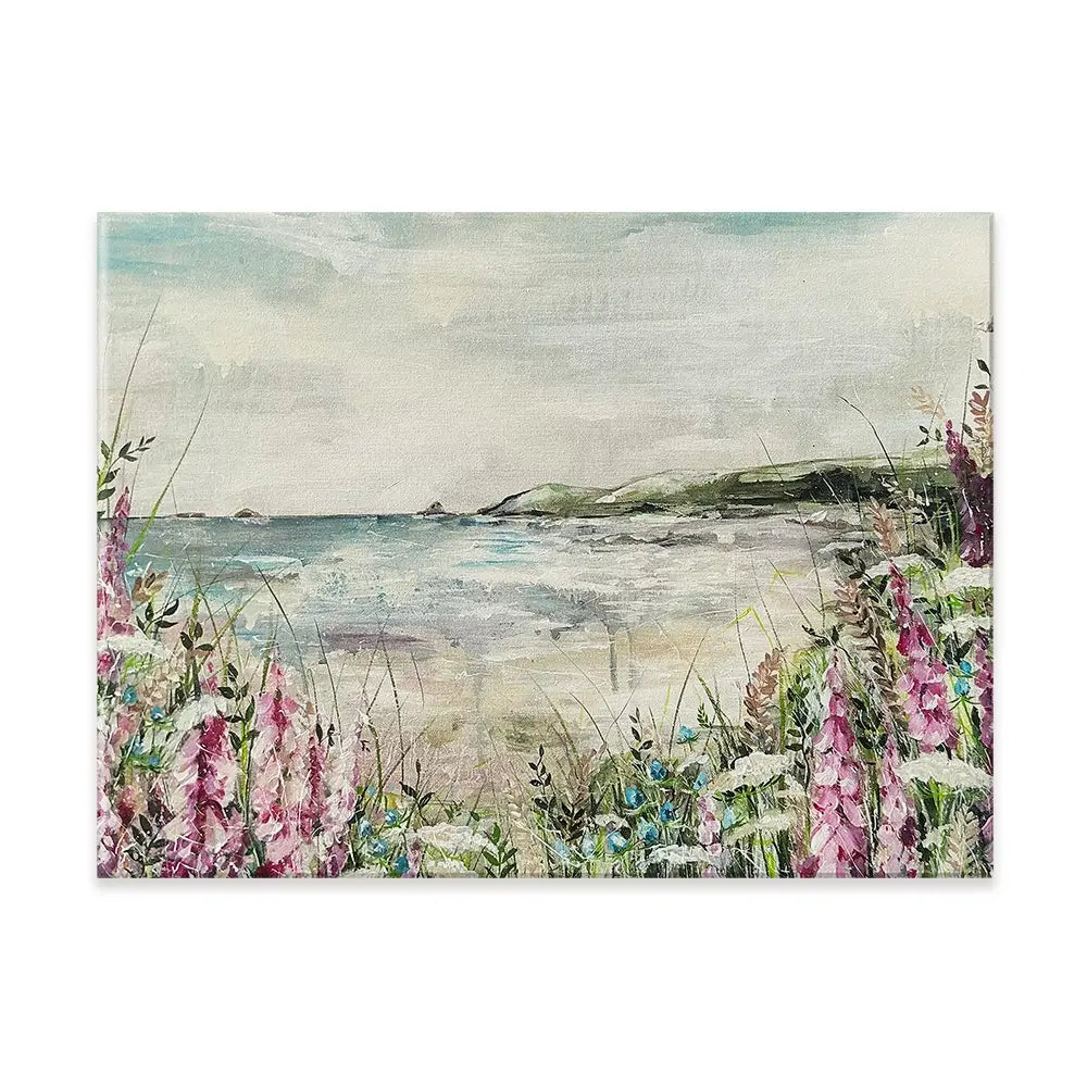 Pink Coastal Flowers Canvas Print Pink Coastal Flowers Canvas Print wall art product Nicola Jane Rowles