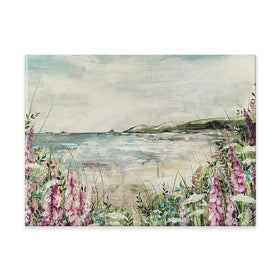Pink Coastal Flowers Canvas Print Pink Coastal Flowers Canvas Print wall art product Nicola Jane Rowles
