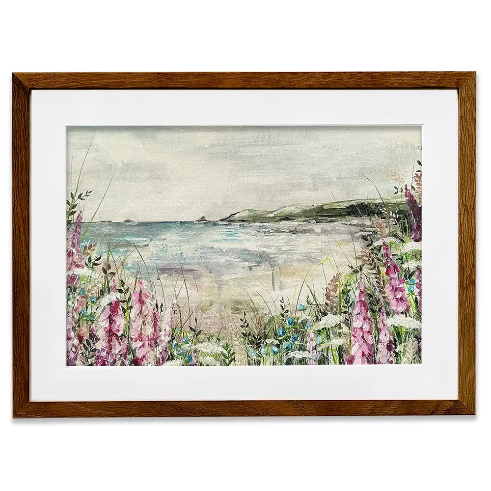 Pink Coastal Flowers Framed Art Print Pink Coastal Flowers Framed Art Print wall art product Nicola Jane Rowles