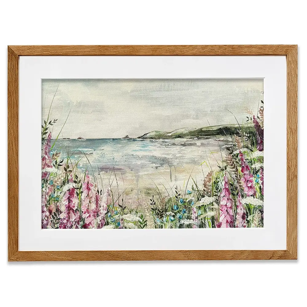 Pink Coastal Flowers Framed Art Print Pink Coastal Flowers Framed Art Print wall art product Nicola Jane Rowles