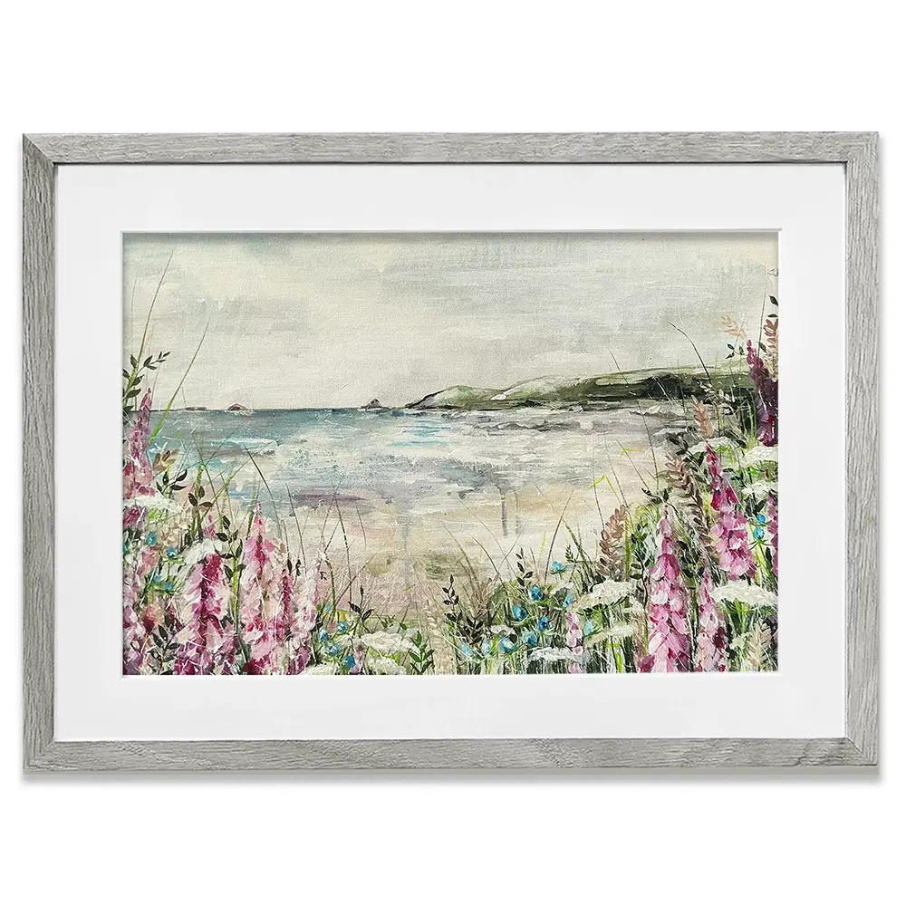 Pink Coastal Flowers Framed Art Print Pink Coastal Flowers Framed Art Print wall art product Nicola Jane Rowles