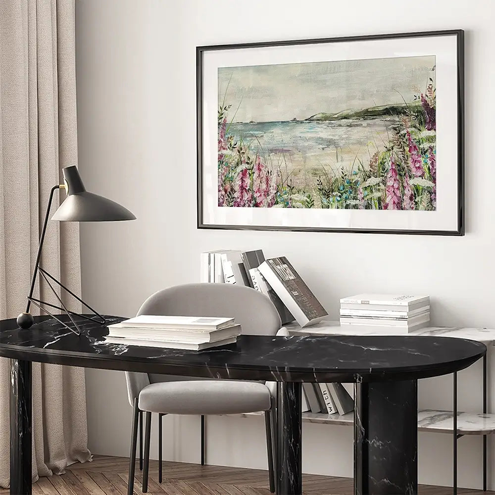 Pink Coastal Flowers Framed Art Print Pink Coastal Flowers Framed Art Print wall art product Nicola Jane Rowles
