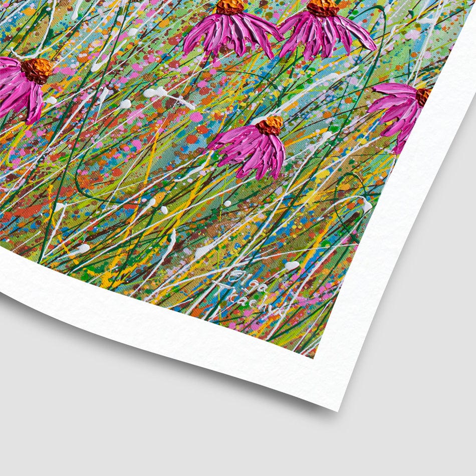 Pink Coneflowers Art Print wall art product Olga Tkachyk