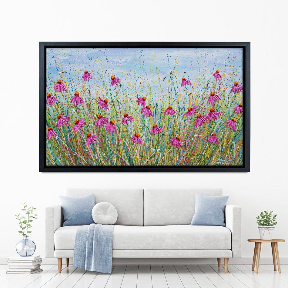Pink Coneflowers Canvas Print wall art product Olga Tkachyk