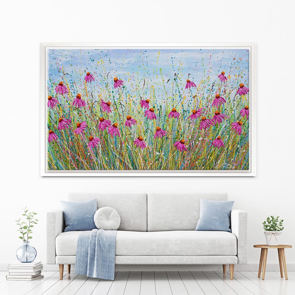 Pink Coneflowers Canvas Print wall art product Olga Tkachyk