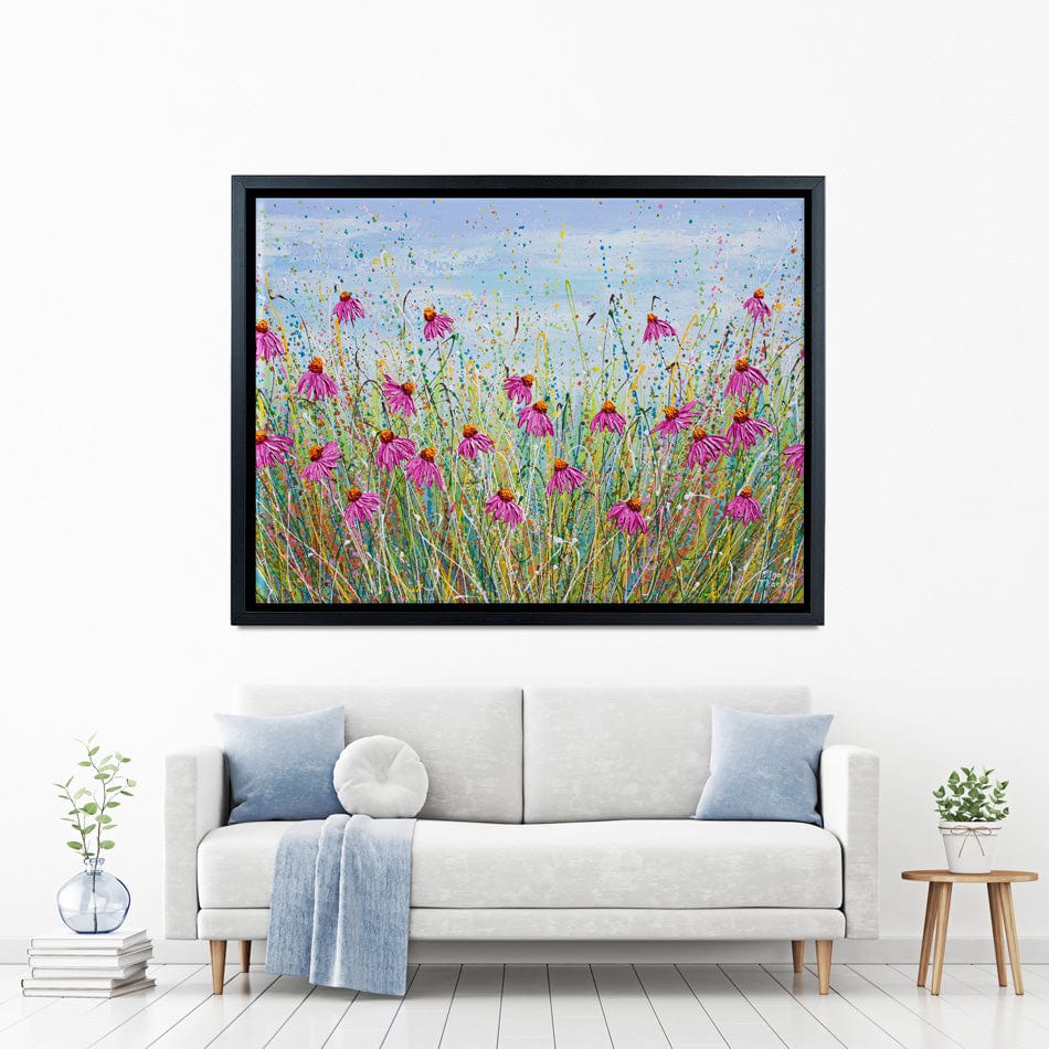 Pink Coneflowers Canvas Print wall art product Olga Tkachyk