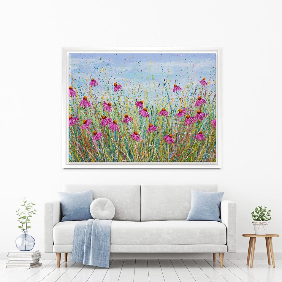 Pink Coneflowers Canvas Print wall art product Olga Tkachyk