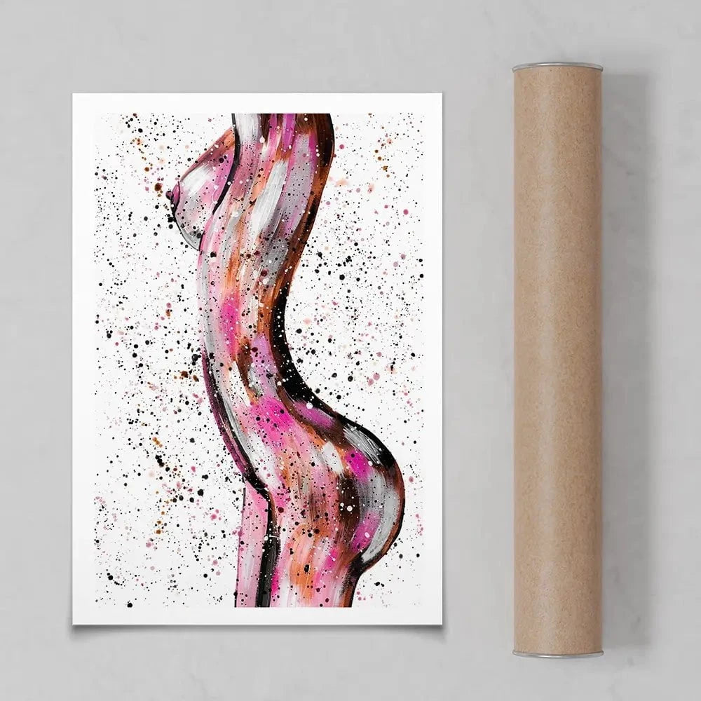 Pink Curves Art Print Pink Curves Art Print wall art product Emma LC Art