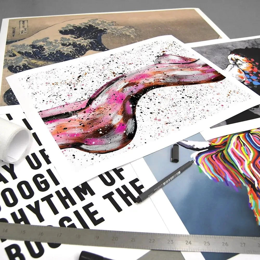 Pink Curves Art Print Pink Curves Art Print wall art product Emma LC Art