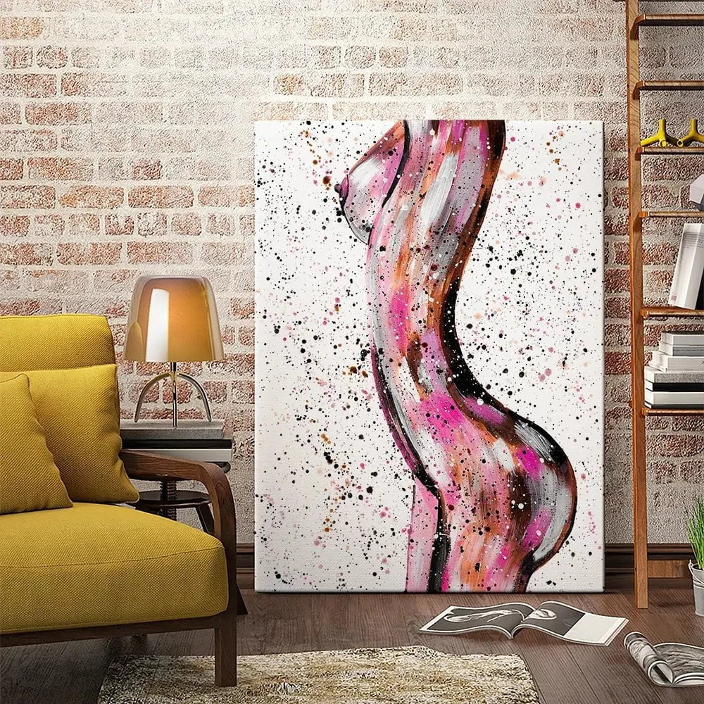 Pink Curves Canvas Print Pink Curves Canvas Print wall art product Emma LC Art