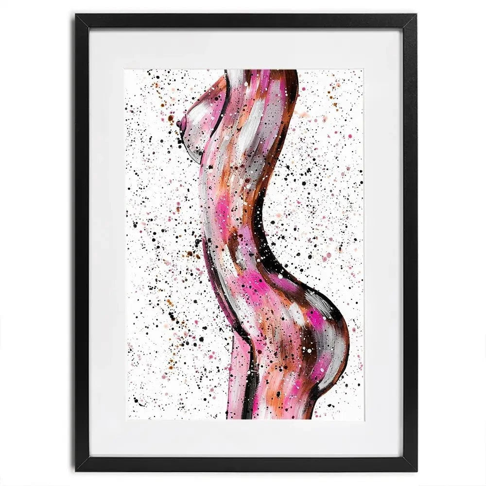 Pink Curves Framed Art Print Pink Curves Framed Art Print wall art product Emma LC Art