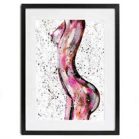 Pink Curves Framed Art Print Pink Curves Framed Art Print wall art product Emma LC Art