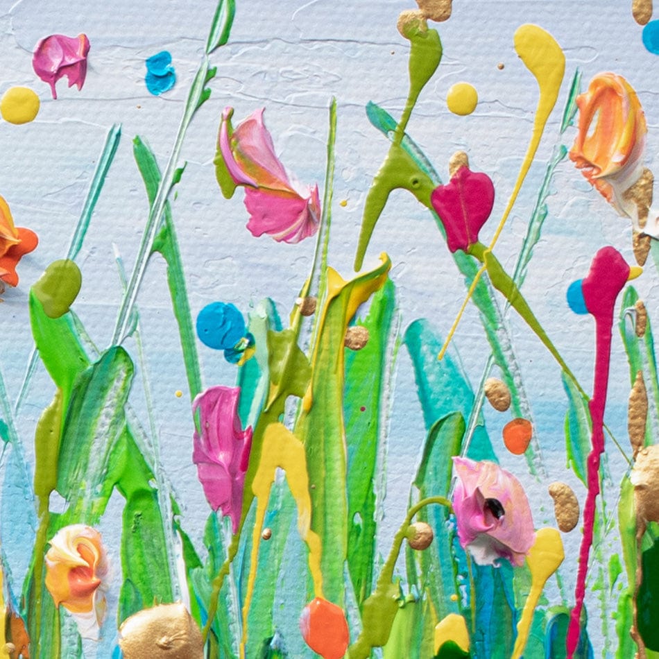 Pink Dotted Flowers Art Print wall art product Olga Tkachyk