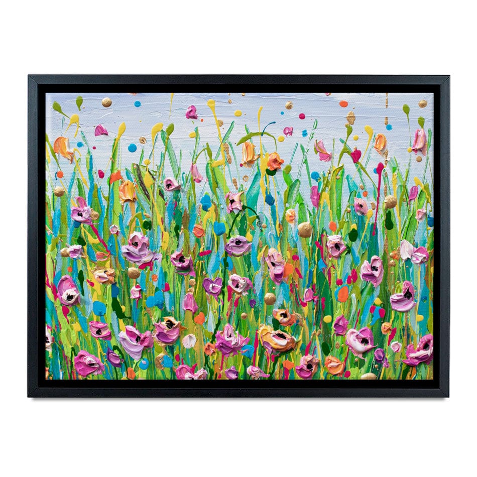 Pink Dotted Flowers Canvas Print wall art product Olga Tkachyk