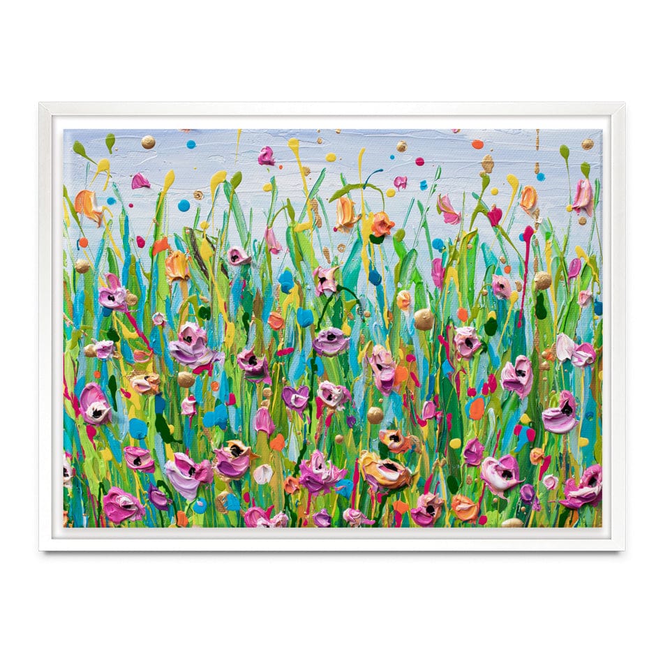 Pink Dotted Flowers Canvas Print wall art product Olga Tkachyk