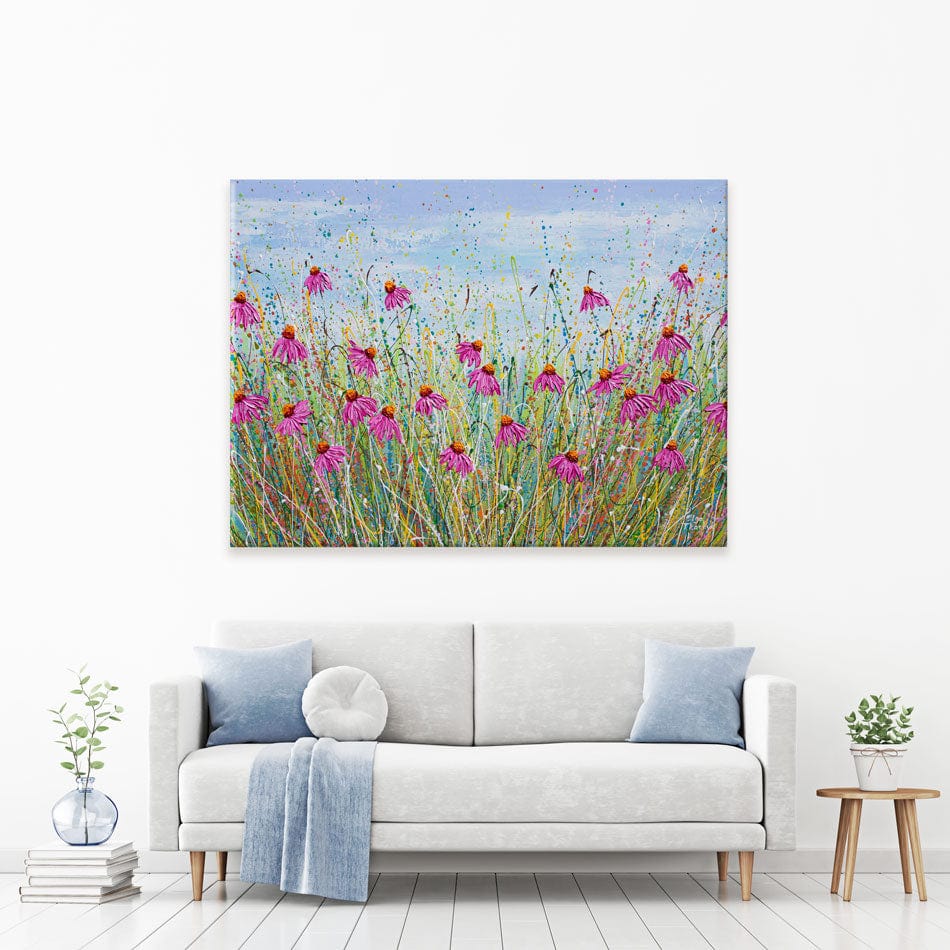 Pink Ehinacea Canvas Print wall art product Olga Tkachyk