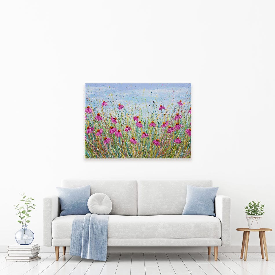 Pink Ehinacea Canvas Print wall art product Olga Tkachyk