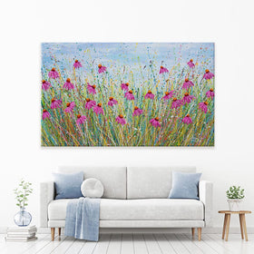 Pink Ehinacea Canvas Print wall art product Olga Tkachyk