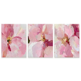 Pink Floral Trio Canvas Print Pink Floral Trio Canvas Print wall art product IAmHomeStudio
