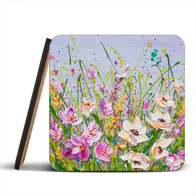 Pink Florals Coaster Set Pink Florals Coaster Set wall art product Olga Tkachyk