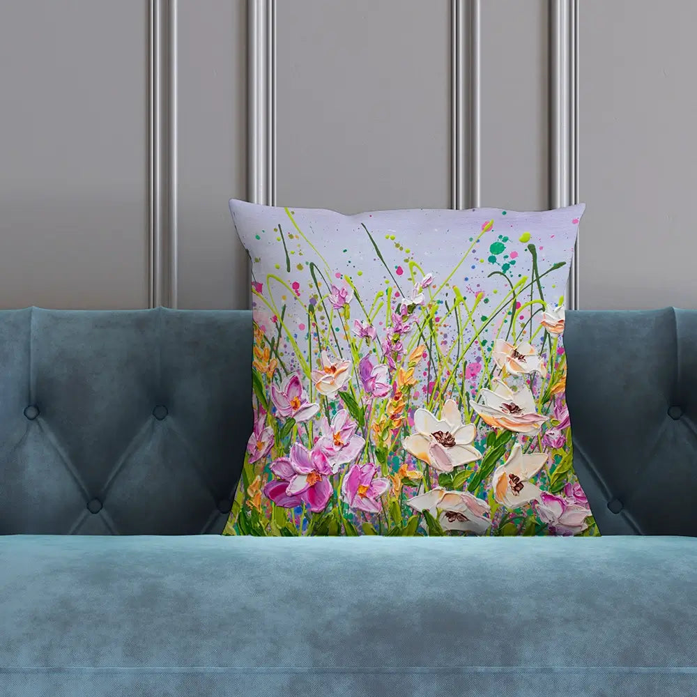 Pink Florals Cushion Pink Florals Cushion wall art product Olga Tkachyk