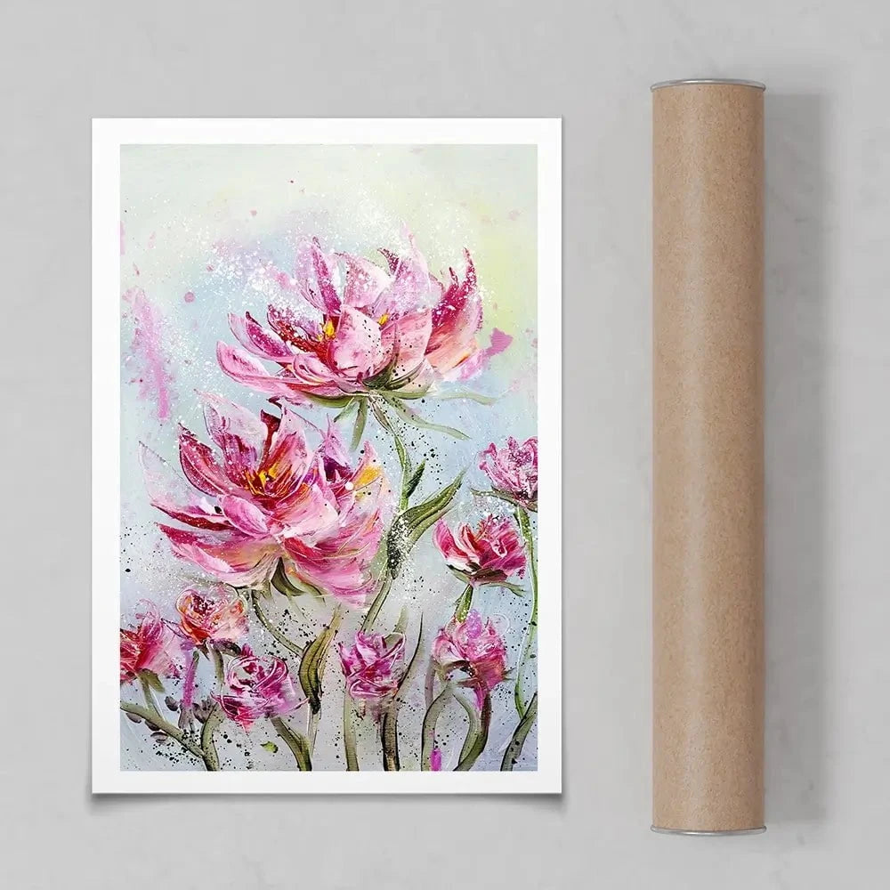 Pink Flower Splash Art Print Pink Flower Splash Art Print wall art product Valenty / Shutterstock