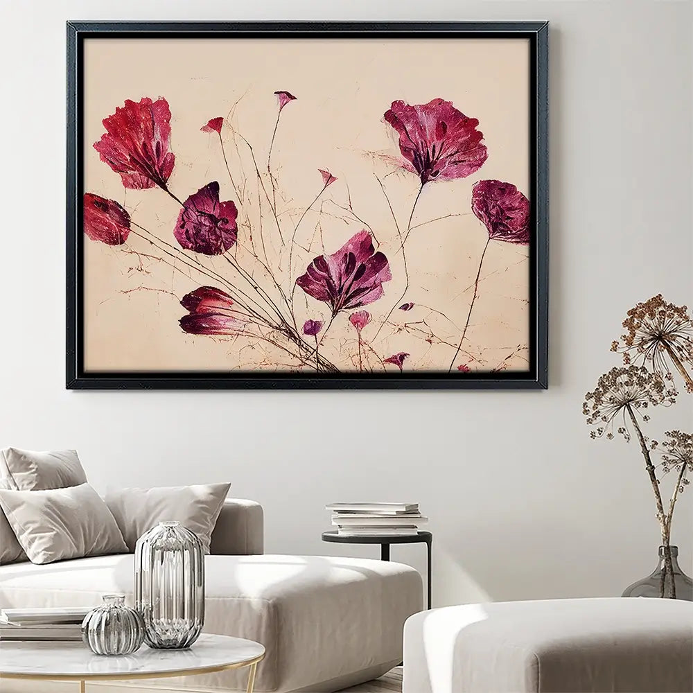 Pink Flowers Canvas Print Pink Flowers Canvas Print wall art product Treechild