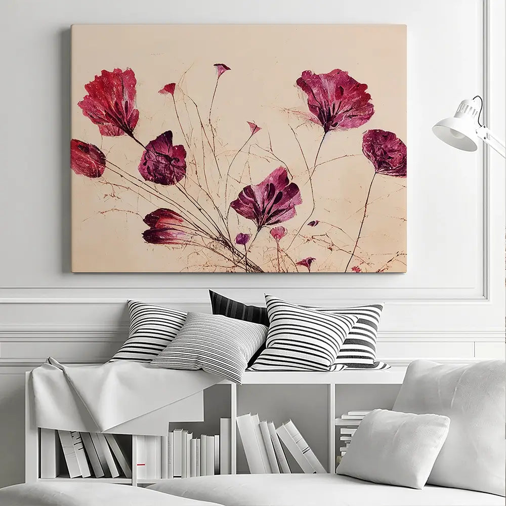 Pink Flowers Canvas Print Pink Flowers Canvas Print wall art product Treechild