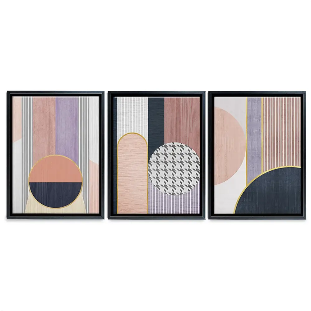 Pink Geometric Harmony Trio Canvas Print Pink Geometric Harmony Trio Canvas Print wall art product Treechild