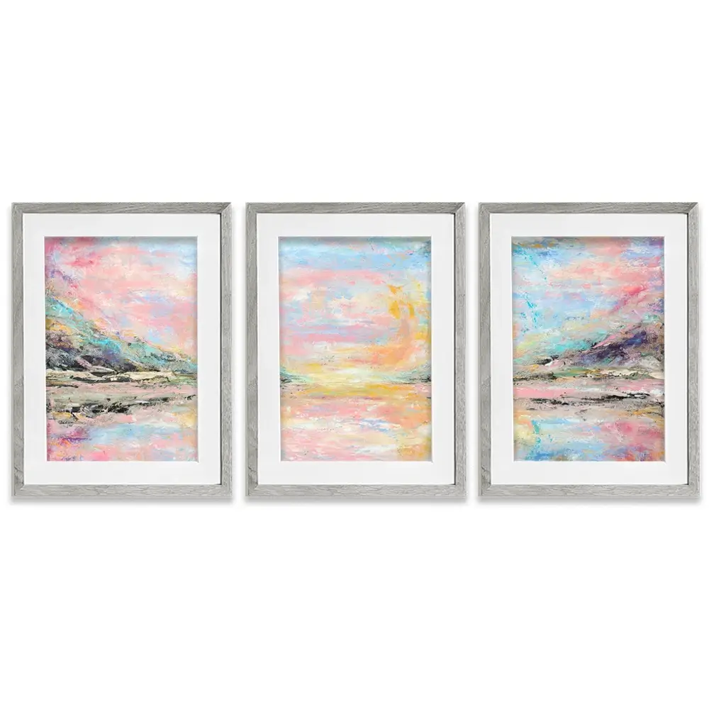 Pink Haze Framed Art Print Trio Pink Haze Framed Art Print Trio wall art product Larisa Lavrova / Shutterstock