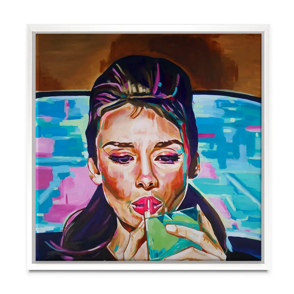 Pink In The Afternoon Square Canvas Print Pink In The Afternoon Square Canvas Print wall art product Juliet Stockton