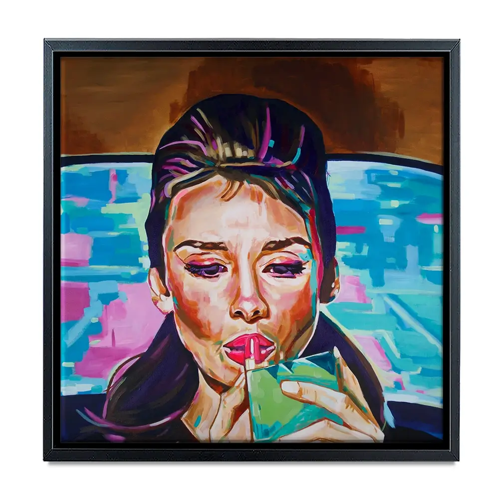 Pink In The Afternoon Square Canvas Print Pink In The Afternoon Square Canvas Print wall art product Juliet Stockton