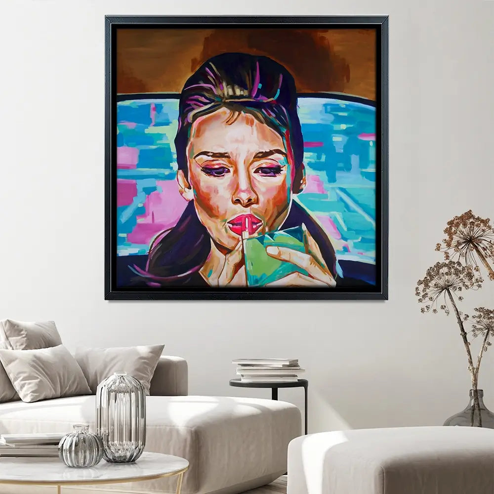 Pink In The Afternoon Square Canvas Print Pink In The Afternoon Square Canvas Print wall art product Juliet Stockton