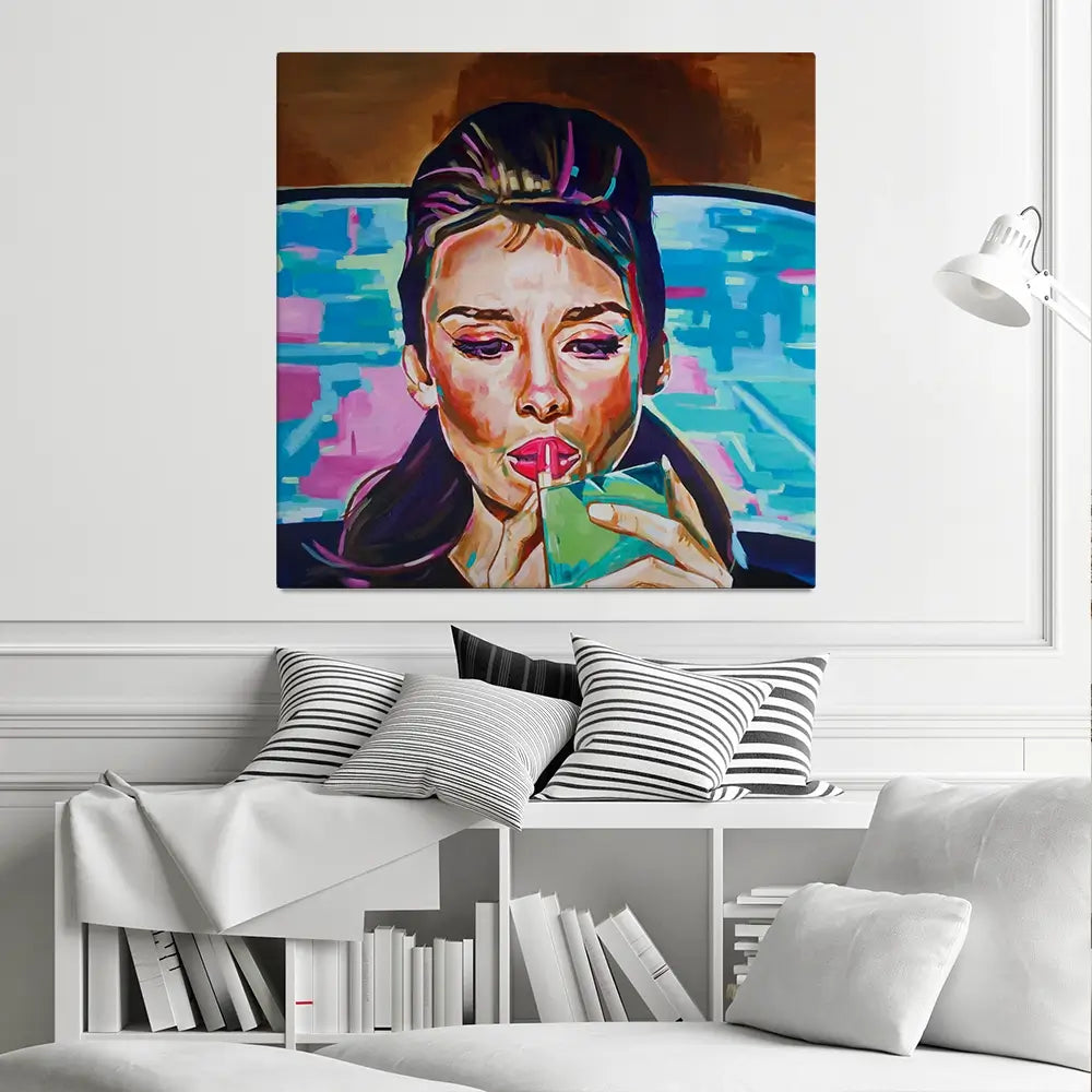 Pink In The Afternoon Square Canvas Print Pink In The Afternoon Square Canvas Print wall art product Juliet Stockton