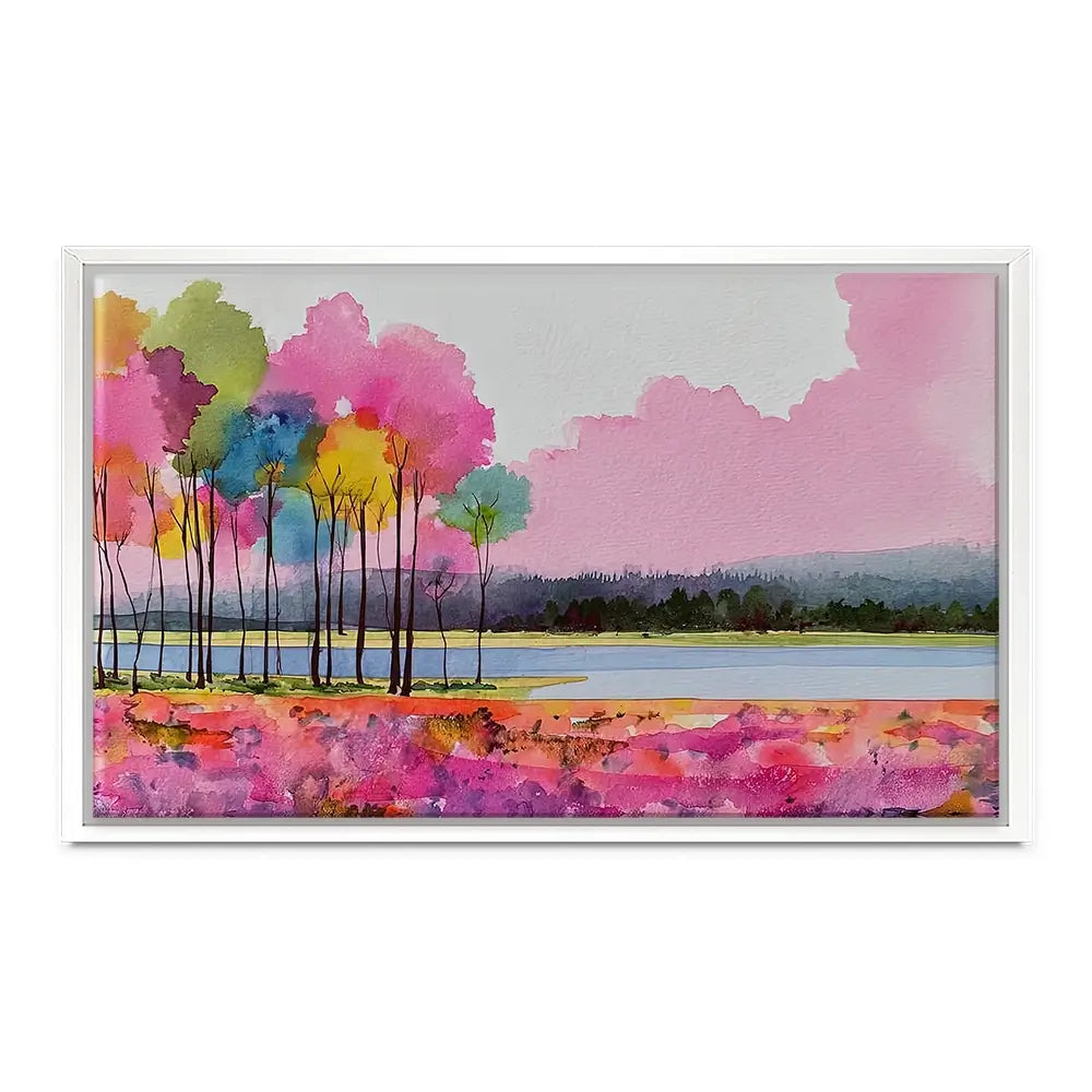 Pink Lake View Canvas Print Pink Lake View Canvas Print wall art product David Alexander Elder