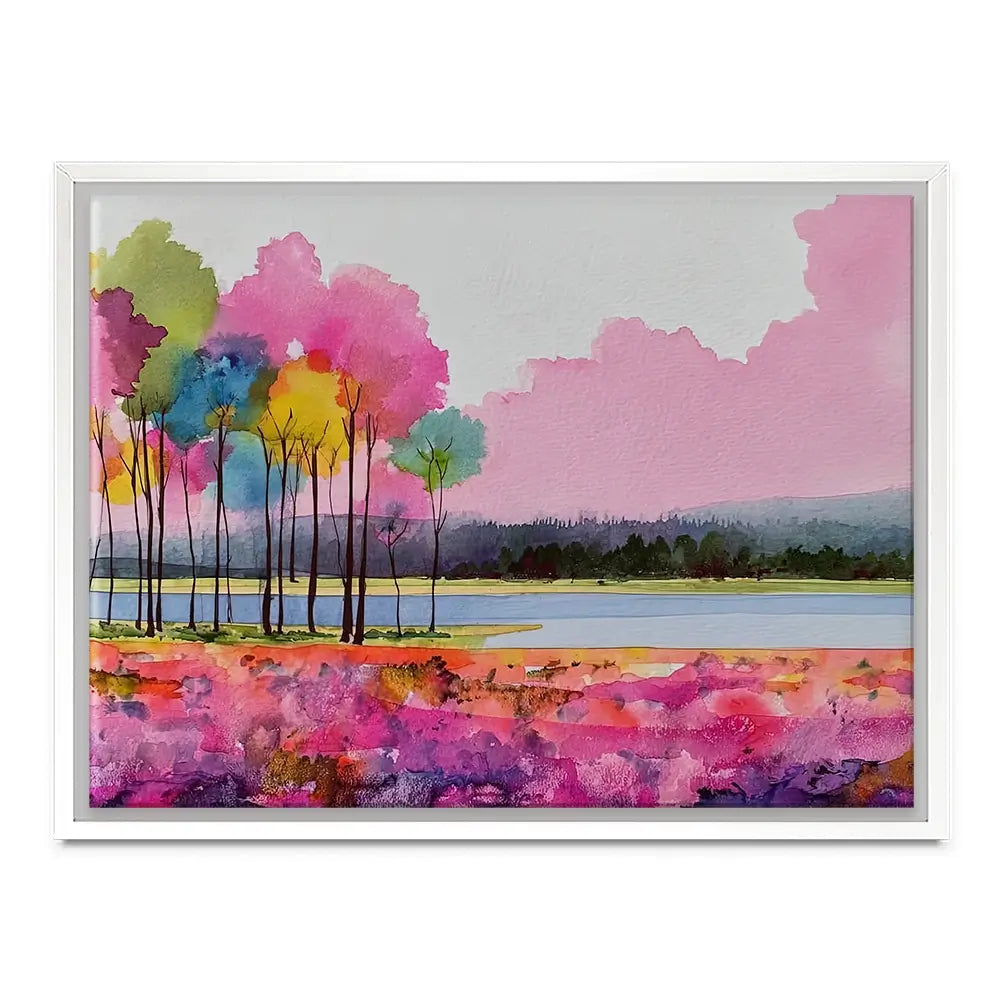 Pink Lake View Canvas Print Pink Lake View Canvas Print wall art product David Alexander Elder