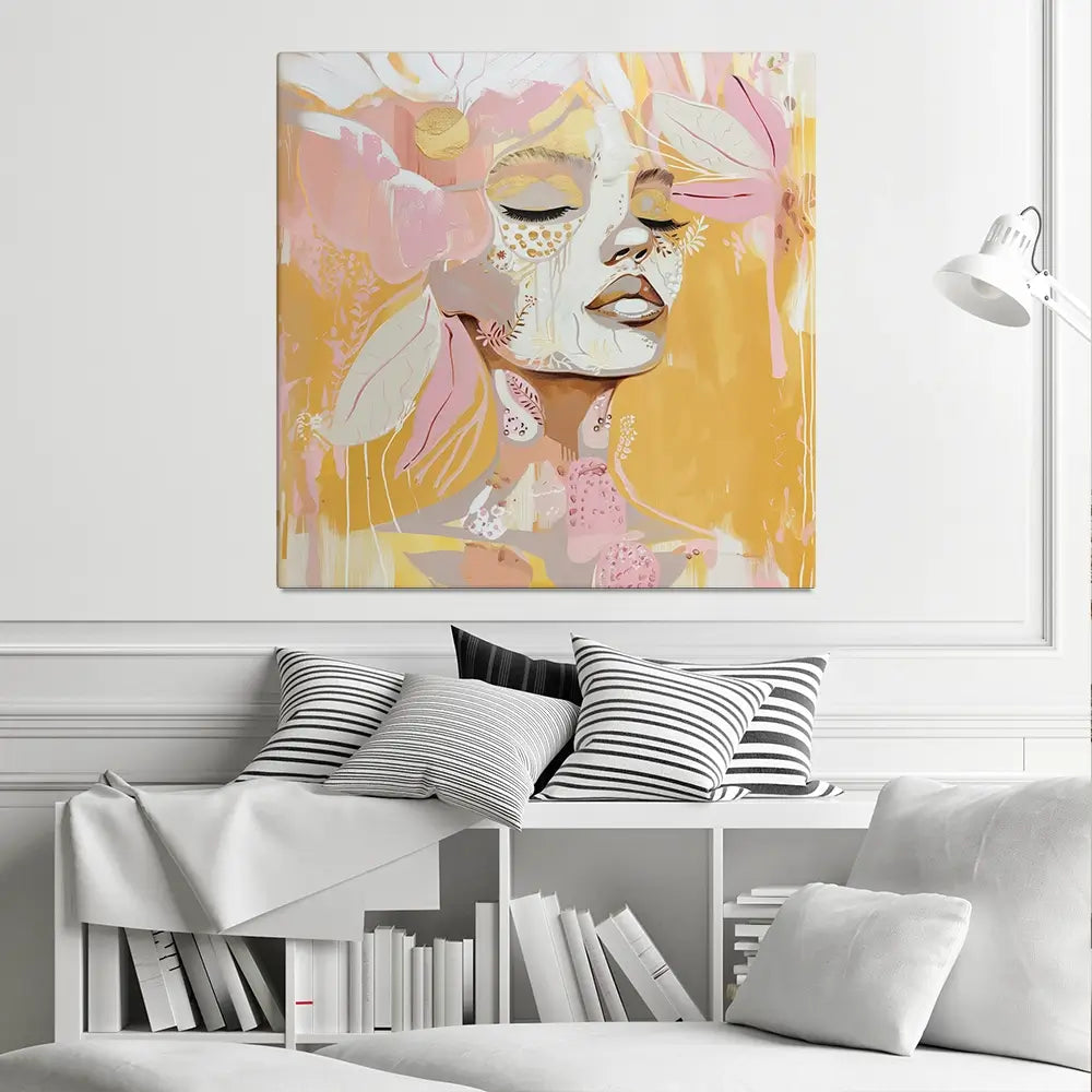 Pink Lemonade Square Canvas Print Pink Lemonade Square Canvas Print wall art product Bella Eve
