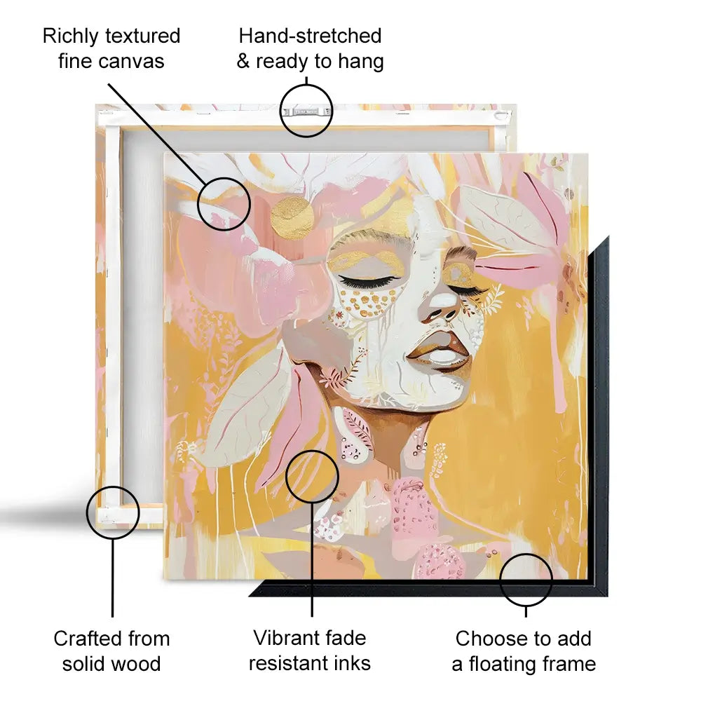 Pink Lemonade Square Canvas Print Pink Lemonade Square Canvas Print wall art product Bella Eve