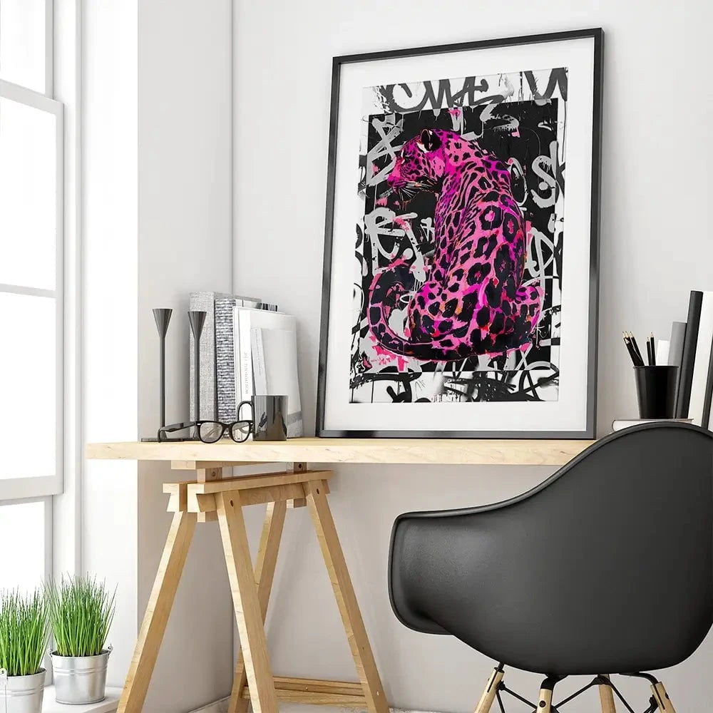 Pink Leopard Framed Art Print Pink Leopard Framed Art Print wall art product Svetlana Aleynikova