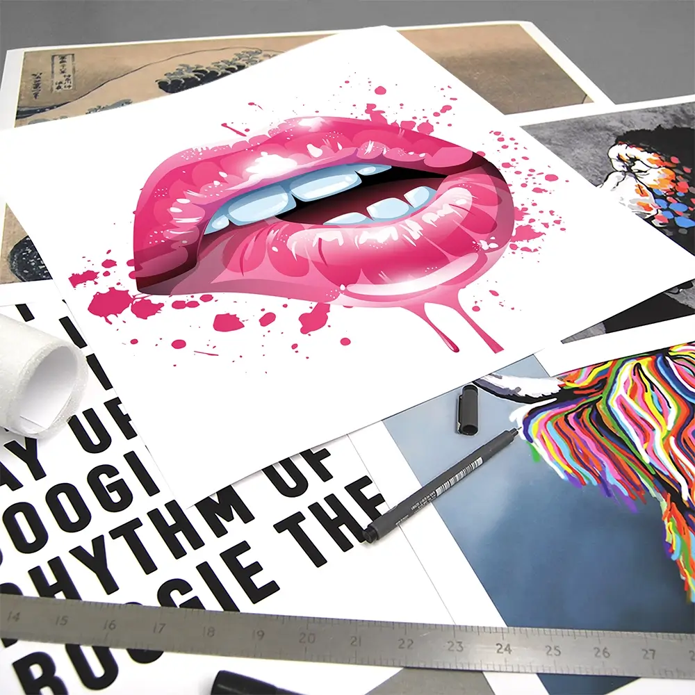 Pink Lips Square Art Print Pink Lips Square Art Print wall art product Art Print Shop