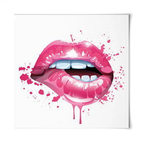 Pink Lips Square Art Print Pink Lips Square Art Print wall art product Art Print Shop