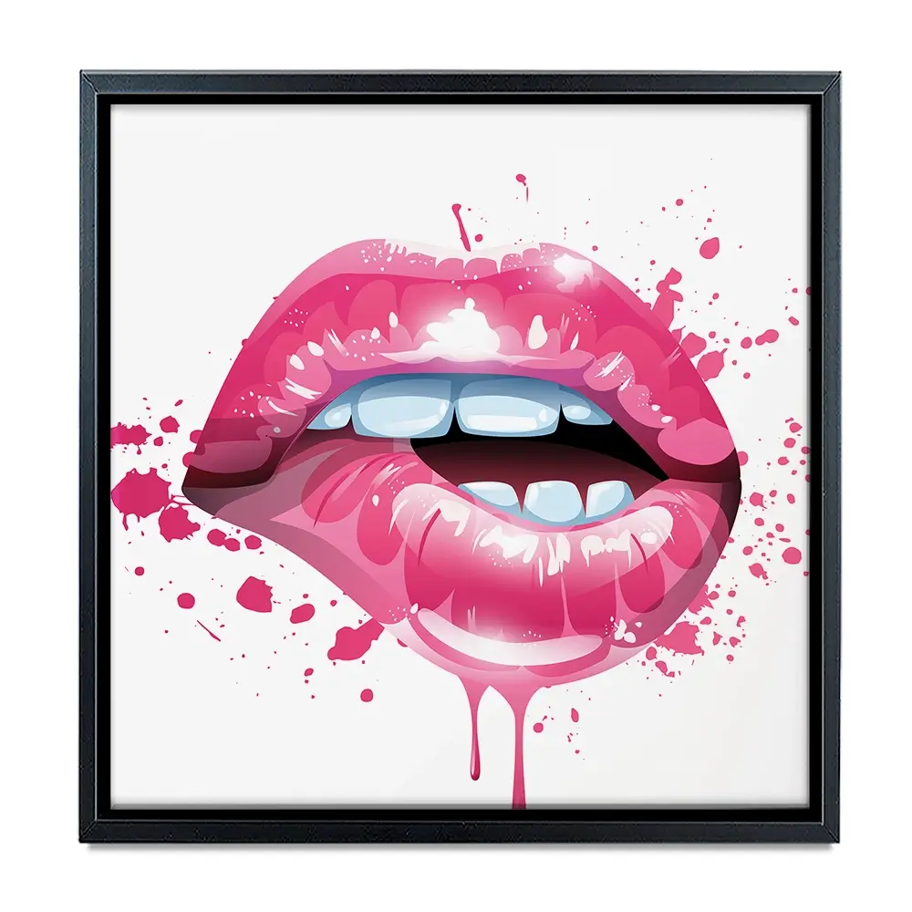 Pink Lips Square Canvas Print Pink Lips Square Canvas Print wall art product KenoKickit / Shutterstock