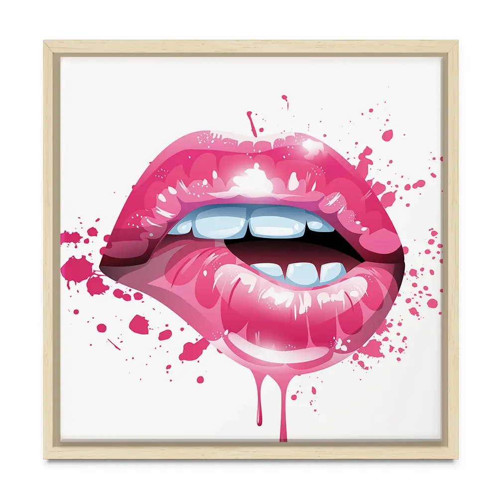 Pink Lips Square Canvas Print Pink Lips Square Canvas Print wall art product KenoKickit / Shutterstock